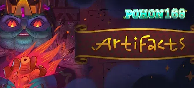 Tampilan visual slot Artifacts dengan tema petualangan arkeologi.
